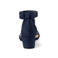 thumbnail image 2 of BLISSFUL STEP Women's Ankle Buckle Strap Chunky Heel Sandal Shoes Navy Blue 9.5, 2 of 7