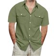 thumbnail image 1 of Chemise Boutonnée à Manches Courtes Décontractée Chemise Habillée Boutonnée à Manches Courtes Chemise Boutonnée à Manches Courtes pour Homme Chemise Habillée Boutonnée pour Homme Vert 2TG, 1 of 8