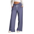 thumbnail image 1 of Pants for Women, Womens Fashionable Striped Printed Drawstring Wide Leg Pants, 1 of 4