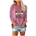 thumbnail image 1 of Womens Round- Neck Christmas Printing Recreational Long Sleeve Tops, 1 of 1