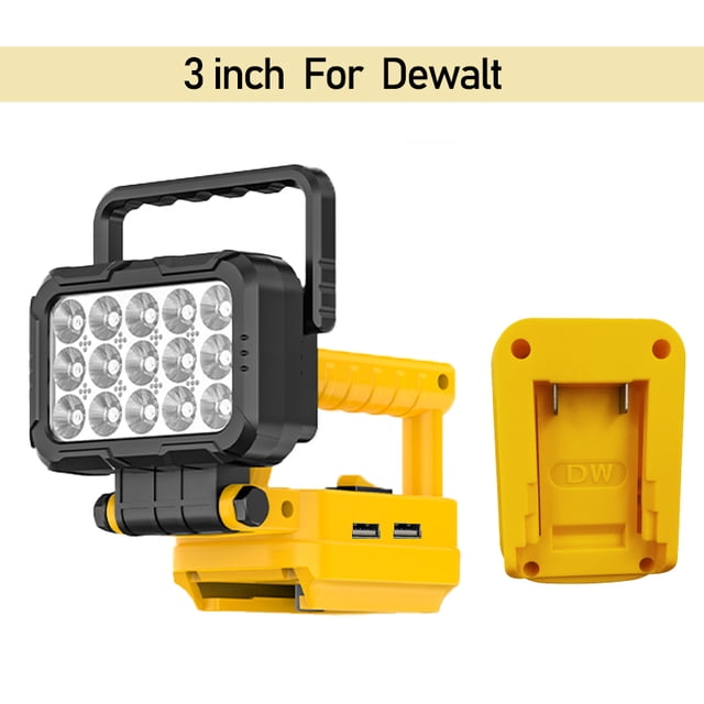 3" Power Tool Parts For De*walt 20V Battery LED Work Lights Outdoor Lamp Hand Lantern Spotlight USB Charger