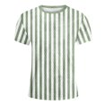 thumbnail image 4 of GDREDA T-Shirt Graphique à Manches Courtes Rayé de Carnaval pour Garçons, Chemise de Fête Colorée, Haut Décontracté Confortable pour Enfants, Vert Pâle,110, 4 of 4