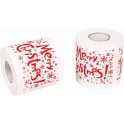 Merry Christmas Toilet Paper Tissue Napkin Prank Fun Birthday Party Novelty Gift Idea (2 Rolls)