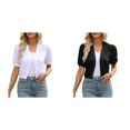 thumbnail image 1 of (Lot de 2) Kcodviy Boléro Court à Manches Bouffantes pour Femmes, Cardigans Courts pour Femmes à devant Ouvert, Kimonos Longs d'Été Courts pour Femmes, Vestes Transparentes, Cardigan, 1 of 9