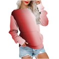 thumbnail image 1 of HKEJIAOI 2023 Haut Femme Col Rond Bloc de Couleur Manches Longues, 1 of 6