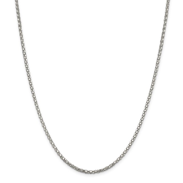 925 en Argent Sterling Popcorn 2.50mm Chaîne 20 Pouces