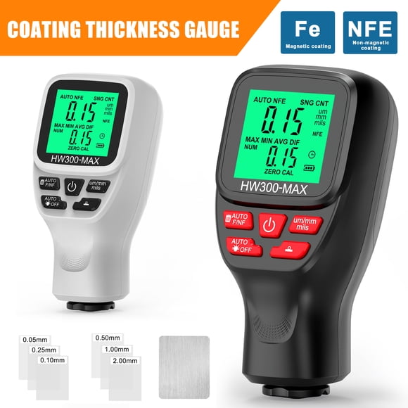 Thickness Gauge,Paint Thickness Tester Lcd Film Thickness Precise Lcd Film Thickness Tester Probe With Calibration Meter Car Paint Thickness Precise Lcd Car Paint Thickness Function Qisuo Twirltide