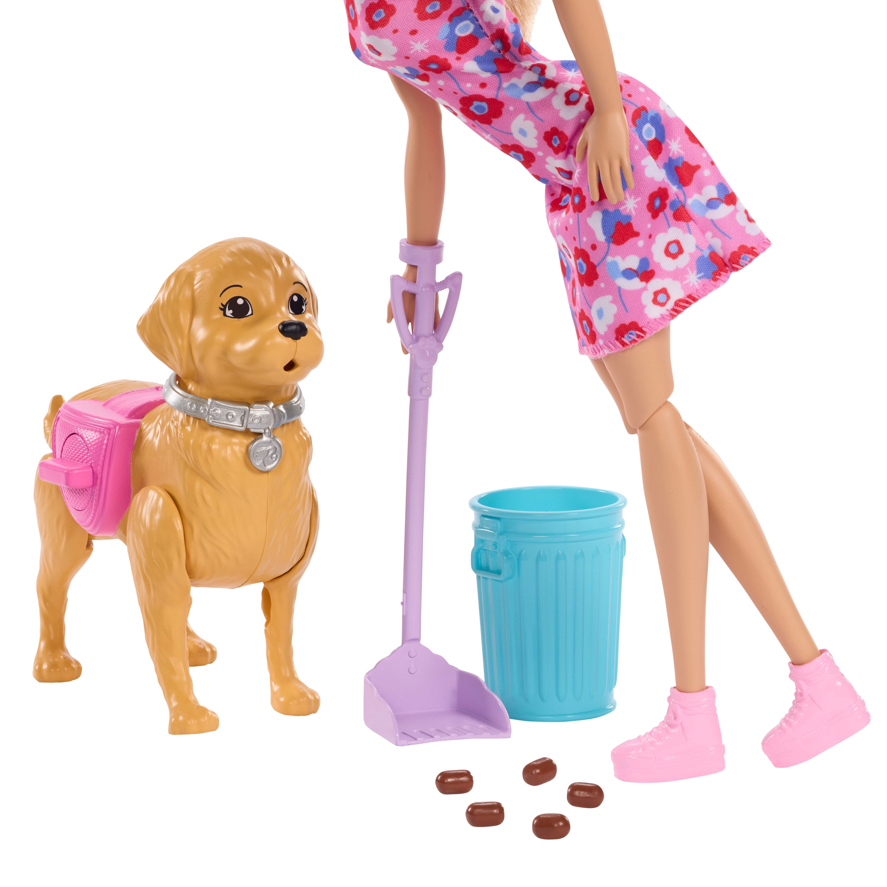 Barbie-Coffret Barbie “Malibu” et son chiot Promenade et Besoins