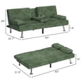 thumbnail image 3 of Homall Canapé-Lit Futon, Canapé Futon Ajustable, Canapé-Lit Moderne pour Salon, Bureau d'Affaires, Fauteuil Inclinable avec Porte-Gobelets, 3 of 7