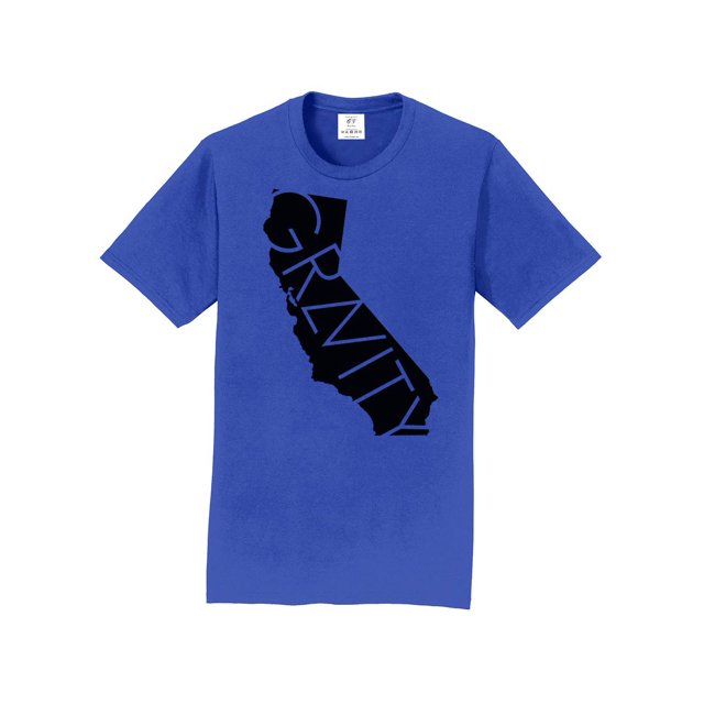 Gravity TradIng T-Shirt à Manches Courtes Cali - True Royal - Logo Noir - 3TG