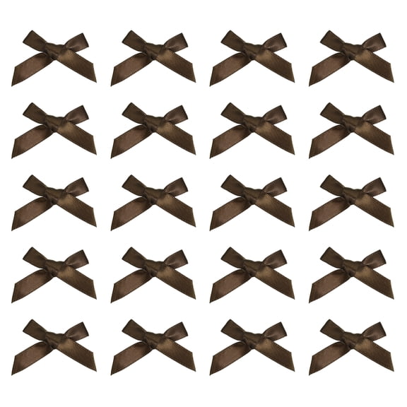 Uxcell 20 pcs Mini Hair Bows, 2" Cute Satin Bow Hair Clips Small Ribbon Barrettes Tiny Bowknot Hairclip for Women Teen Girls Hairstyle Accessories, Coffee