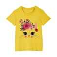 thumbnail image 4 of Rbaofujie T-Shirts pour Fille à Manches Courtes, Jolis T-Shirts Graphiques à Col Rond, Imprimé de Chat de Dessin Animé, Hauts d'Été, 4 of 4