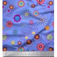 thumbnail image 1 of Soimoi Blue Polyester Crepe Fabric Insect & Floral Clip Art Fabric Prints by Yard 42 Inch Wide, 1 of 3