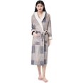 thumbnail image 1 of Sunny Forrest Highland Mist Hooded Robe with deep pockets - Grey Plaid with White (CA/US, Alpha, Large, X-Large, Regular, Regular, GREYPLAID/WHITE), 1 of 1