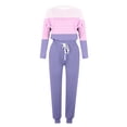 thumbnail image 5 of Yuyuzo Women's Fall 2 Piece Outfit Patchwork Color-Block Long Sleeve Tops and Cinch Bottom Pants Lounge Sets, 5 of 5