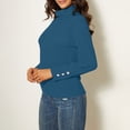 thumbnail image 5 of Lenpel Women's Turtleneck Sweaters Lightweight Long Sleeve Slim Ribbed Knit Pullover Tops Fall Fashion Outfits(Blue,X-Large), 5 of 5