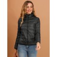 thumbnail image 3 of INSPIRE CHIC Women's Hooded Packable Thickened Zip Down Short Puffer Coat, 3 of 6