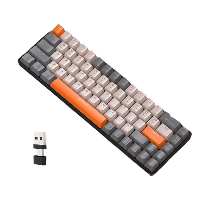 Milaget Mechanical Gaming Keyboard 2 Connection Modes 68 Keys PBT Key Caps Portable Type A