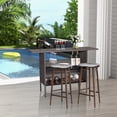thumbnail image 3 of Gymax Patio Rattan Wicker Bar Height Counter Table Storage Shelf Rail Garden, 3 of 9