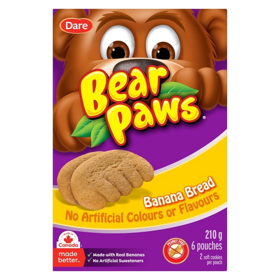Biscuits tendres au Pattes d’ours Pain aux bananes, 240g (6 sachets)