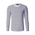 thumbnail image 2 of INSPIRE CHIC T-Shirt pour Homme à Rayures Col Rond Manches Longues Chandail Haut 46 Noir et Blanc, 2 of 8