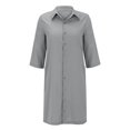 thumbnail image 2 of Kcodviy Robes Longues Taille Haute pour Femmes Décontractées d'Été à Nouer Couleur Unie Col Rond Robes de Bureau Décontractées Robe à Encolure, 2 of 7