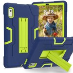 TECH CIRCLE Affaire pour Tab Lenovo M9 Comprimé (9", 2023 Libéré) - Couverture robuste antichoc avec Kickstand, Navy + vert