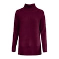 thumbnail image 3 of SGMVNU Women's Oversized Turtleneck Sweaters Fall Long Sleeve Ribbed Tunic Sweater Chunky Pullover Knit Tops(Red, L), 3 of 3