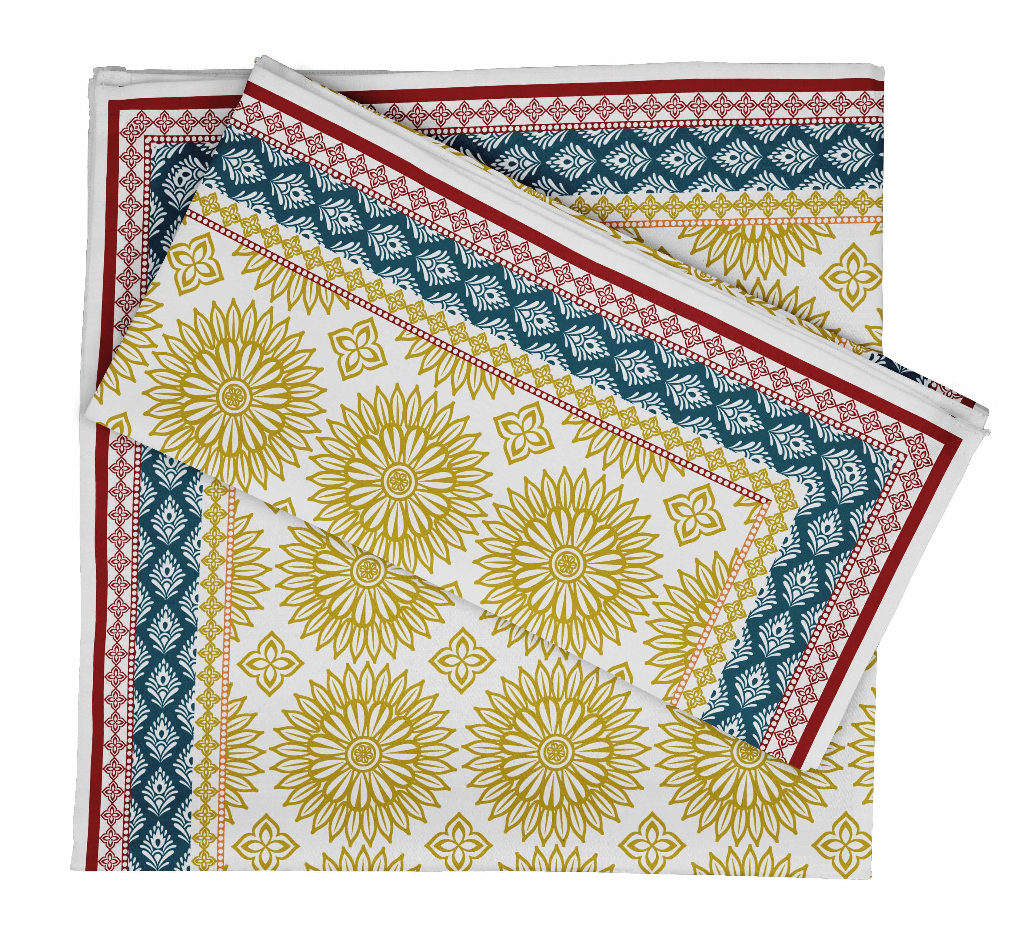 Vargottam Collection de Luxe Linge de Table Décor Serviette en Coton Tissu Imprimé Serviettes Réutilisables Ensemble de 6, 20 X 20 - Asiatique