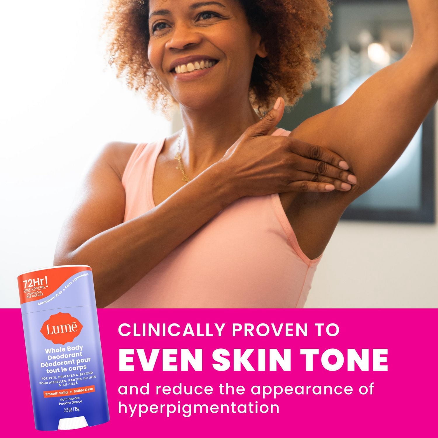 Lume Whole Body Women’s Deodorant - Smooth Solid Stick - Aluminum Free - Soft Powder Scent - 2.6oz