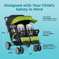 thumbnail image 2 of Foundations Gaggle Compass 4-Seat Quad Stroller, Reclining Seats with UV Canopy, Lime, 2 of 8