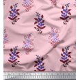 thumbnail image 1 of Soimoi Viscose Chiffon Fabric Leaves & Floral Block Decor Fabric Printed Yard 42 Inch Wide, 1 of 3