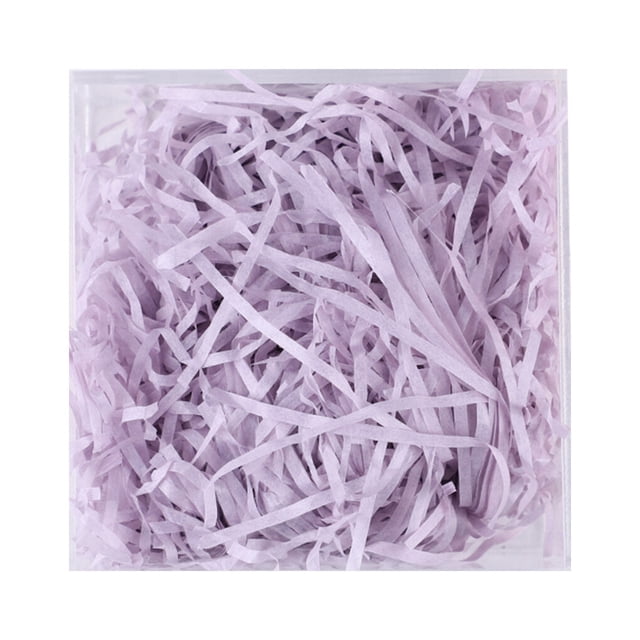 Relayinert 1 Pack Lafite Paper Raffia Filler Colorful Shredded Box Packaging Decoration Practical Wedding Party Easter New Year Purple to gray