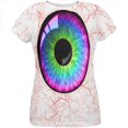 thumbnail image 1 of Halloween Rainbow Creepy Eyeball Costume All Over Womens T Shirt, 1 of 2