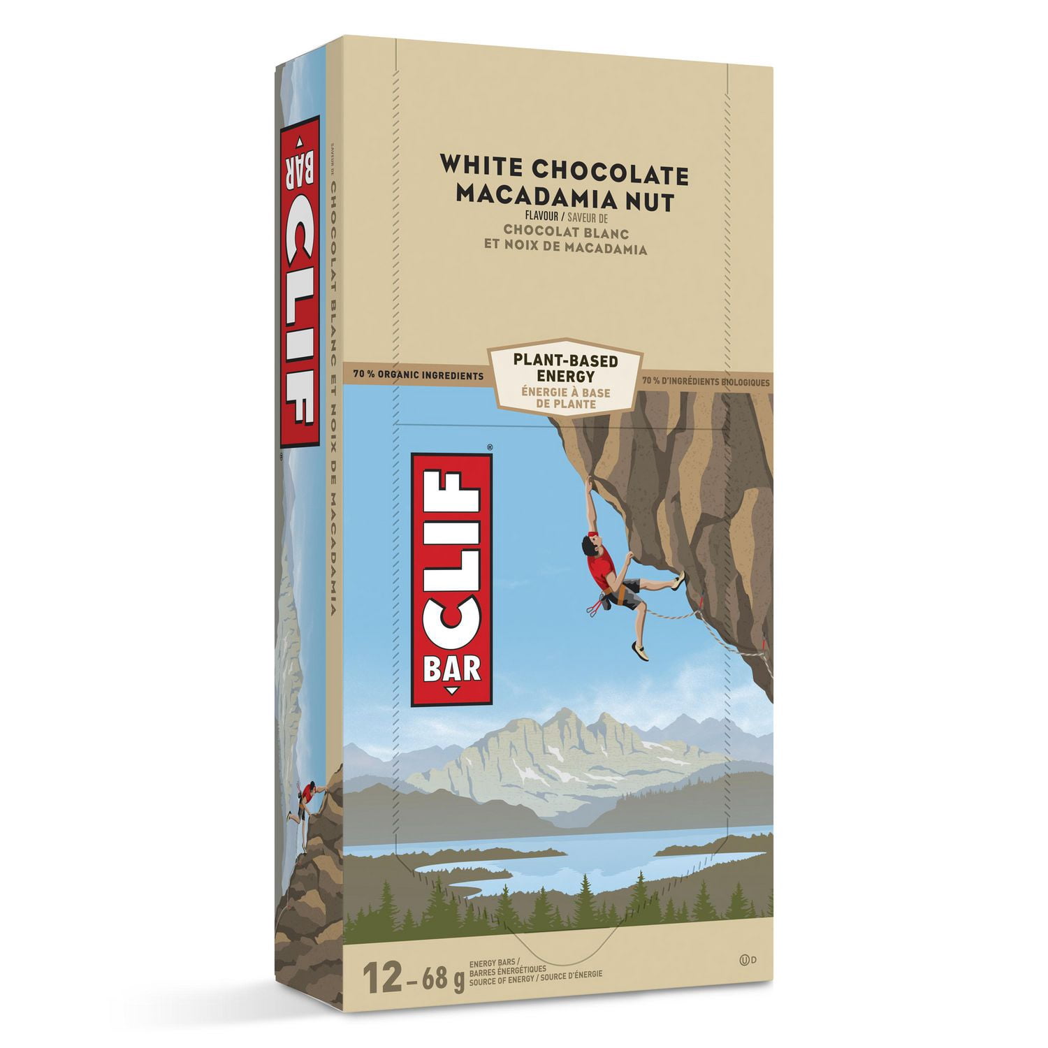 Clif bar Barres Énergétiques Chocolat Blanc Noix Macadamia