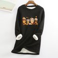 thumbnail image 1 of Hauts pour Femmes Décontractés Chics Col Rond avec Poche Épaissi en Peluche Chaud Manches Longues Hauts Costumes d'Halloween pour Femmes en Liquidation, 1 of 4