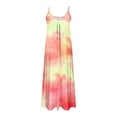 thumbnail image 4 of Ovzne Robes pour Femmes Robe Femmes Été Décontractée Plissée Imprimée Camis Sans Manches à Col en V Robe Femmes Robe Imprimée Liquidation, 4 of 5