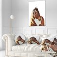 thumbnail image 1 of Grande Illustration de Cheval Brun - Impression d'Art sur Toile d'Animal, 1 of 3