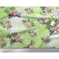 thumbnail image 2 of Soimoi Green Cotton Cambric Fabric Line Geometric Fabric Prints By Yard 56 Inch Wide, 2 of 3