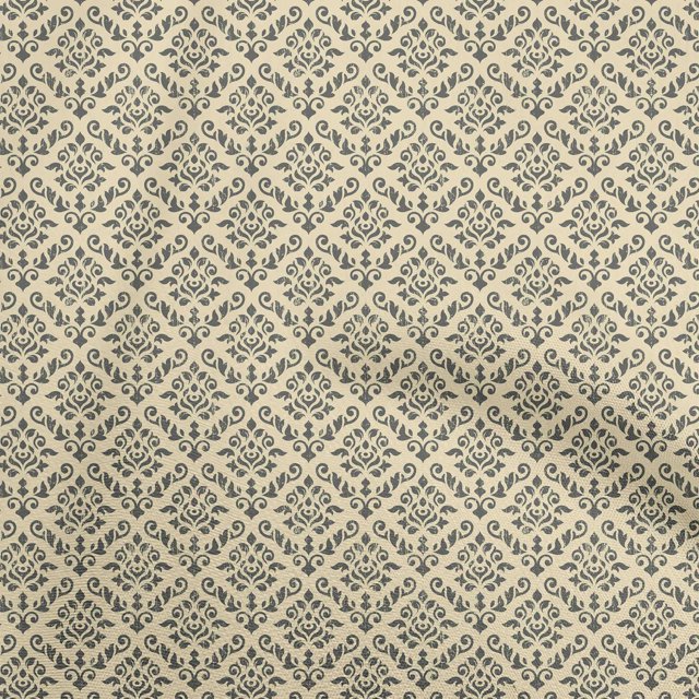 oneOone Polyester Spandex Pale Yellow Fabric Damask Craft Projects Decor Fabric Printed By The Yard 56 Inch Wide