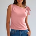 thumbnail image 2 of Timegard Womens Tank Tops Sleeveless Knot Strap Solid Color Comfy Slim Casual Cropped Tee Blouse Summer, 2 of 7