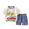 thumbnail image 3 of Shorts en Coton pour Garçons Ensemble Deux Pièces Été Coton Imprimé T-Shirt à Manches Courtes Col Rond + Shorts, 3 of 3