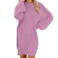 thumbnail image 1 of Dvkptbk Robes pour Femmes 2023 Décontractées à Col Rond Amples en Peluche Robes Mode à Manches Longues Mi-Mollet Midi Longues Robes, 1 of 6