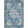 thumbnail image 1 of Tapis d'appoint lavable Sariah 3 pi x 5 pi sarcelle et ivoire, 1 of 7