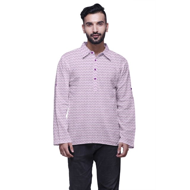 Atasi Printed Button Placket Traditional Kurta For Men Short Kurta Shirt For Boy