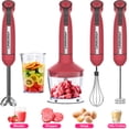 thumbnail image 1 of LINKChef Immersion Blender, 20-Speed 1000W 5-in-1 Immersion Hand Blender, Stick Blender with Turbo Mode, Baby Food Processor with Chopper, Blender for Kitchen with 600ml Beaker (Red), 1 of 8