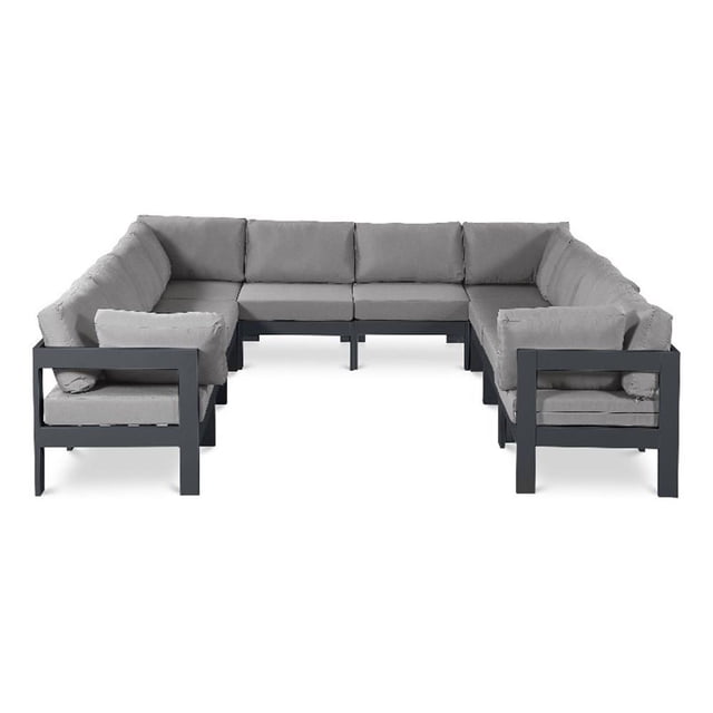 Meridian Furniture Nizuc Grey Outdoor Patio Modular Sectional