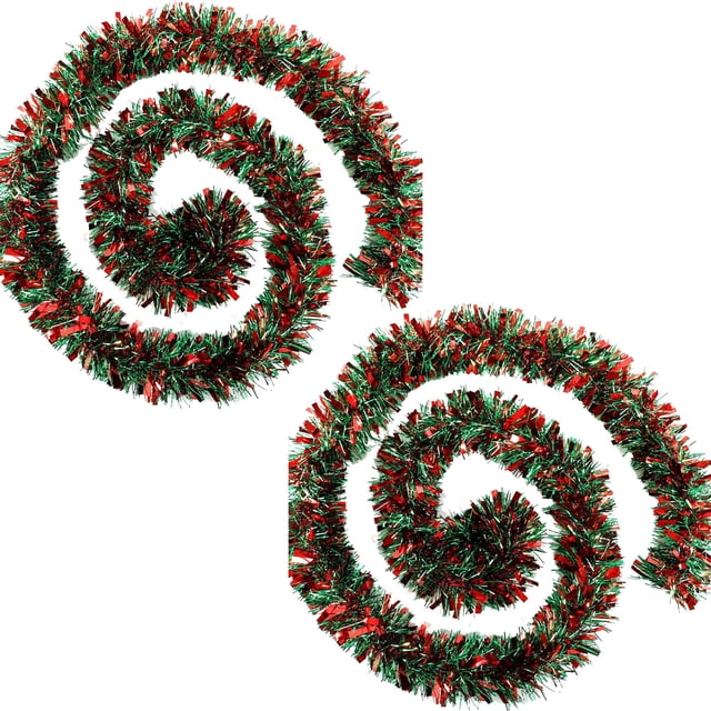 Guirlande de Guirlande Bicolore de Noël 200 cm x 9 cm – Bandes Décoratives Rouges pour Animaux de Compagnie pour la Décoration d'Arbres et de Tables à l'Intérieur et à l'Extérieur