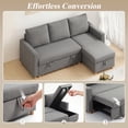 thumbnail image 4 of HOMCOM 83" Sofa Bed, Pull Out Sleeper L Shaped Sectional Couch, Light Grey, 4 of 10