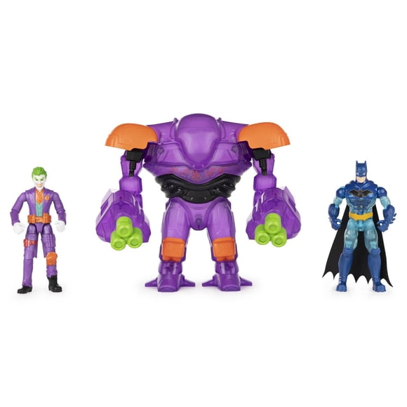 Batman, Coffret figurine articulée de 10 cm The Joker contre Batman avec armure technologique transformable (exclusivité Walmart)